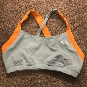Orange and blue sports bra